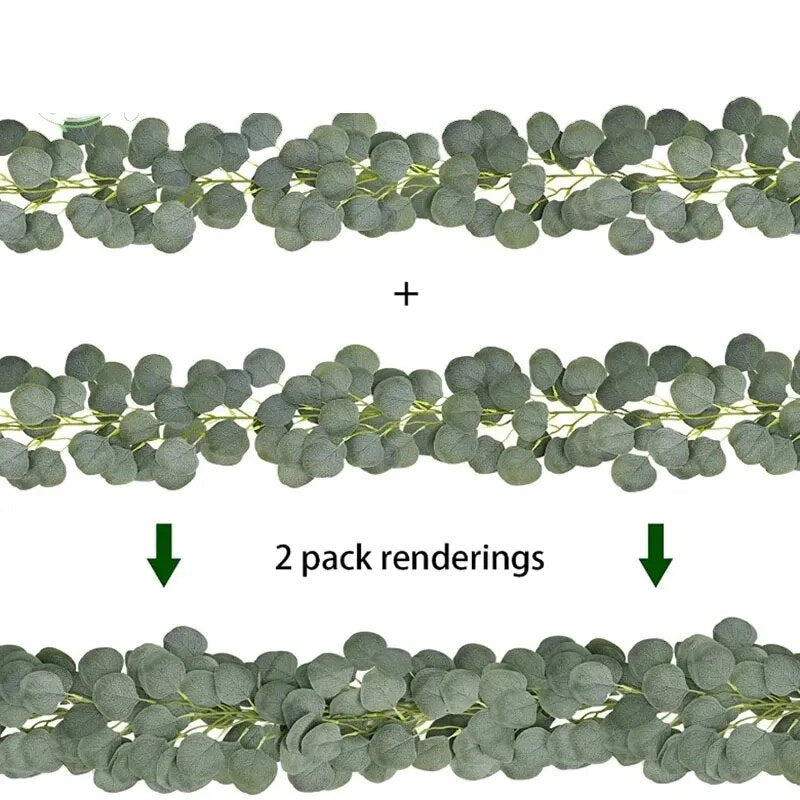 إكليل الأوكالبتوس الاصطناعي إكليل الحائط المصنوع من أوراق شجر الأوكالبتوس الخضراء من الفضة لقوس الزفاف